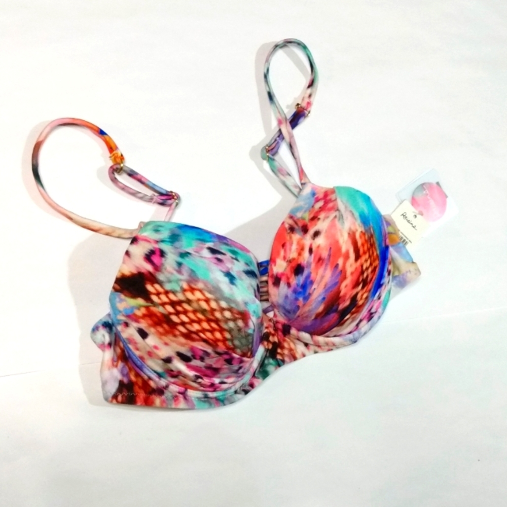 Raisins Junior Women's Graphic Swim Bikini Top M NWT
